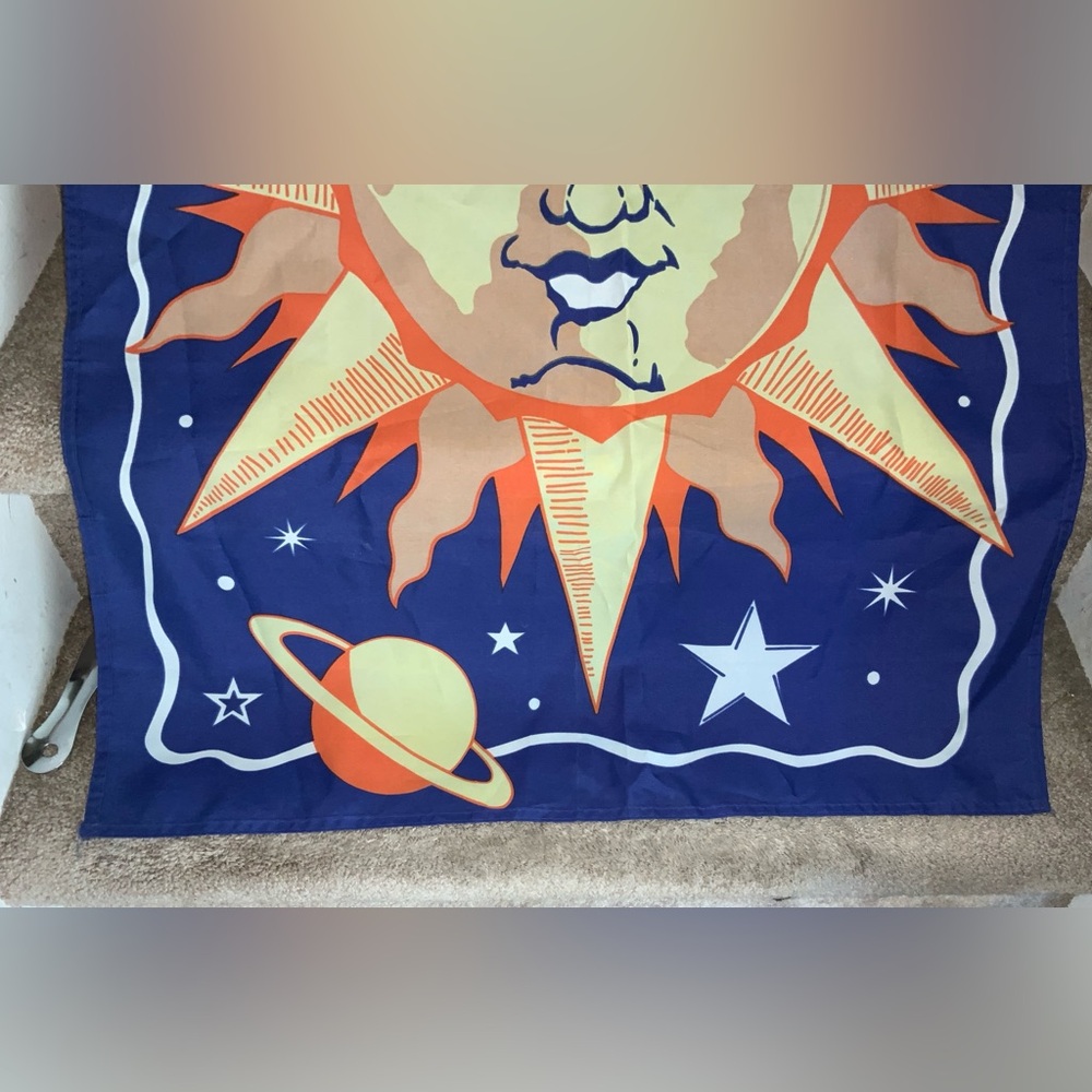 GROOVY, SUN, MOON & PLANETS. BOHO GARDEN FLAG. - Picture 4 of 8